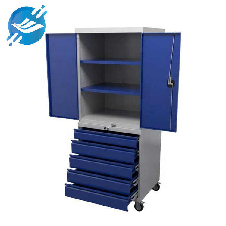 Tool Storage Cabinet with Pegboard Doors & Adjustable Shelves-4