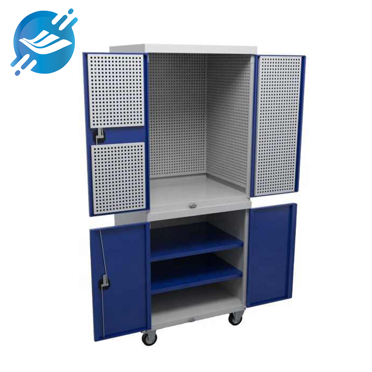 Tool Storage Cabinet with Pegboard Doors & Adjustable Shelves-5