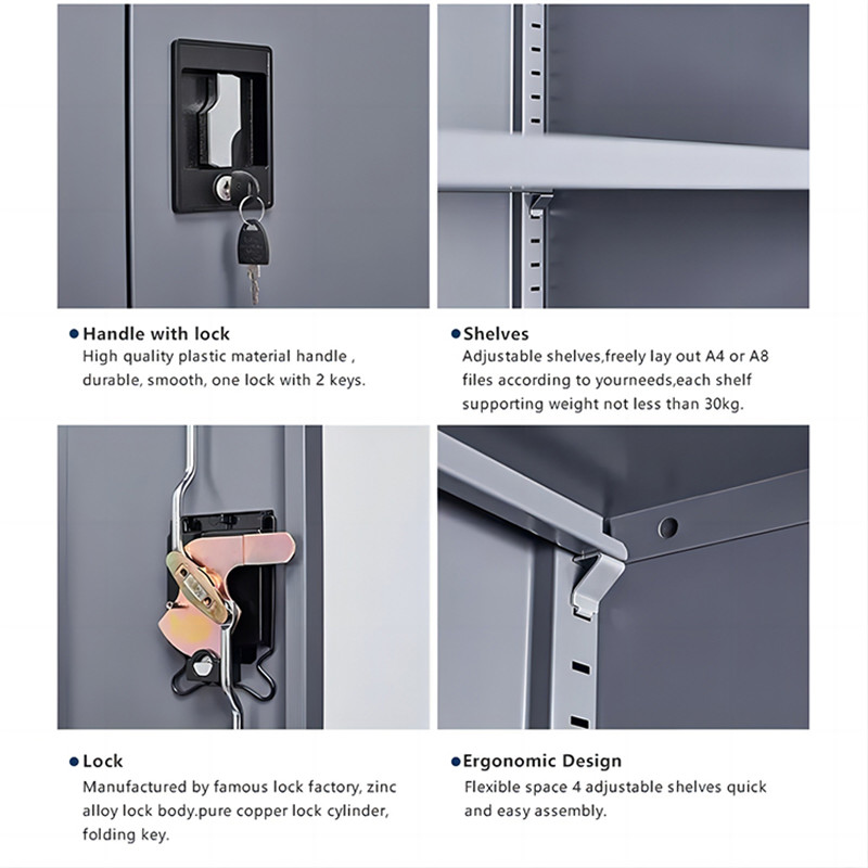 1. Made of high-quality cold-rolled steel material
2. The overall structure is strong, durable and stable.
3.Thickness: 0.4-1.0mm
4. The whole cabinet can bear 300KG
5. Movable floors, freely adjustable, as you wish, each layer can bear 50KG
6. Use a variety of scenarios
7. Silent drawer, smooth pull-out, enhanced load-bearing design
8. The bottom of the laminate is reinforced, strong load-bearing, sturdy and durable
9. Overall black, white, brown or customized.
10. Surface treatment: electrostatic powder spraying, environmentally friendly, colorless and odorless
11. Application areas: home offices, office buildings, hospitals, schools, workshops
12. Assembly and transportation
13. Size: W900*D400*H1850MM or customized
14. Accept OEM and ODM