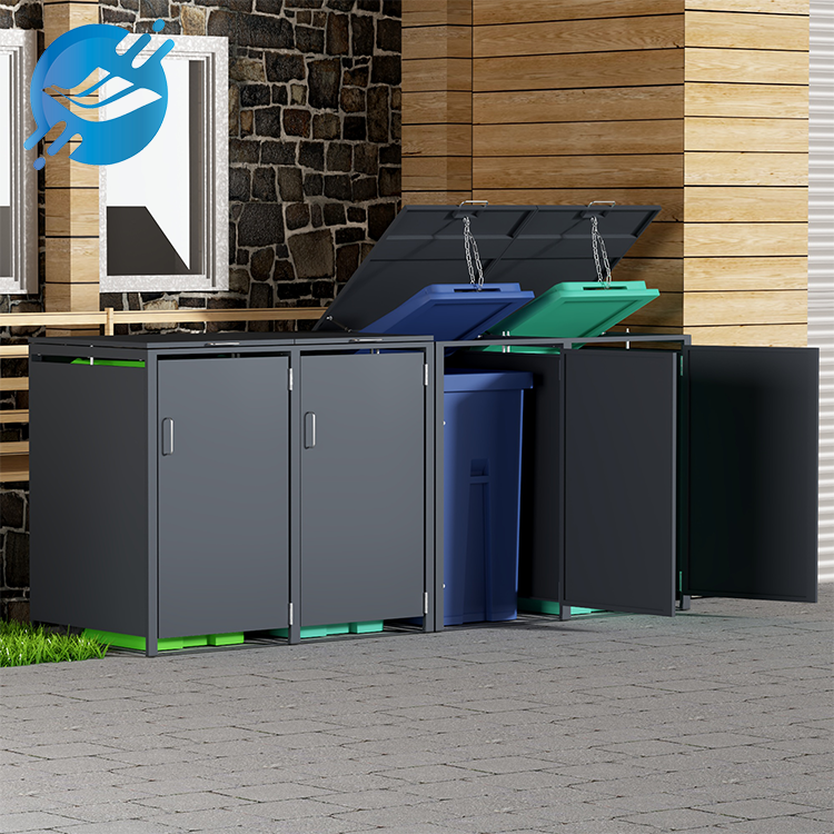 Outdoor Metal Trash Bin Enclosure 15